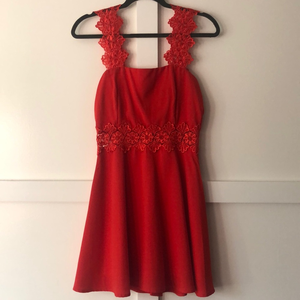 Red Lacey summer dress